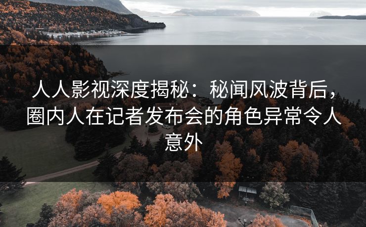 人人影视深度揭秘：秘闻风波背后，圈内人在记者发布会的角色异常令人意外
