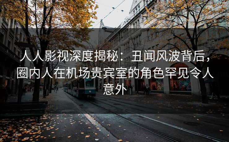 人人影视深度揭秘：丑闻风波背后，圈内人在机场贵宾室的角色罕见令人意外